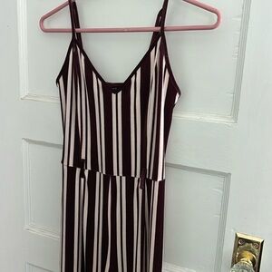 FOREVER 21 Velour wide leg striped pantsuit